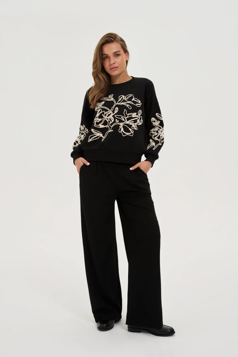 Marisse WOMEN'S SWEATSHIRT Z-BL-4817 BLACK