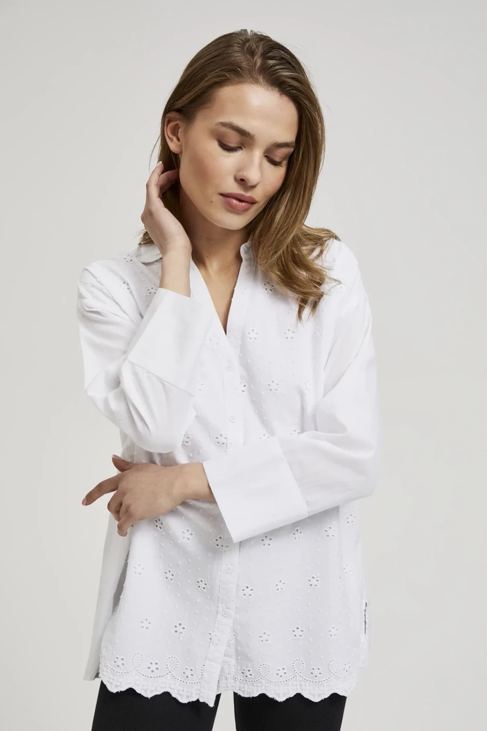 Women's romantic shirt MOODO - white