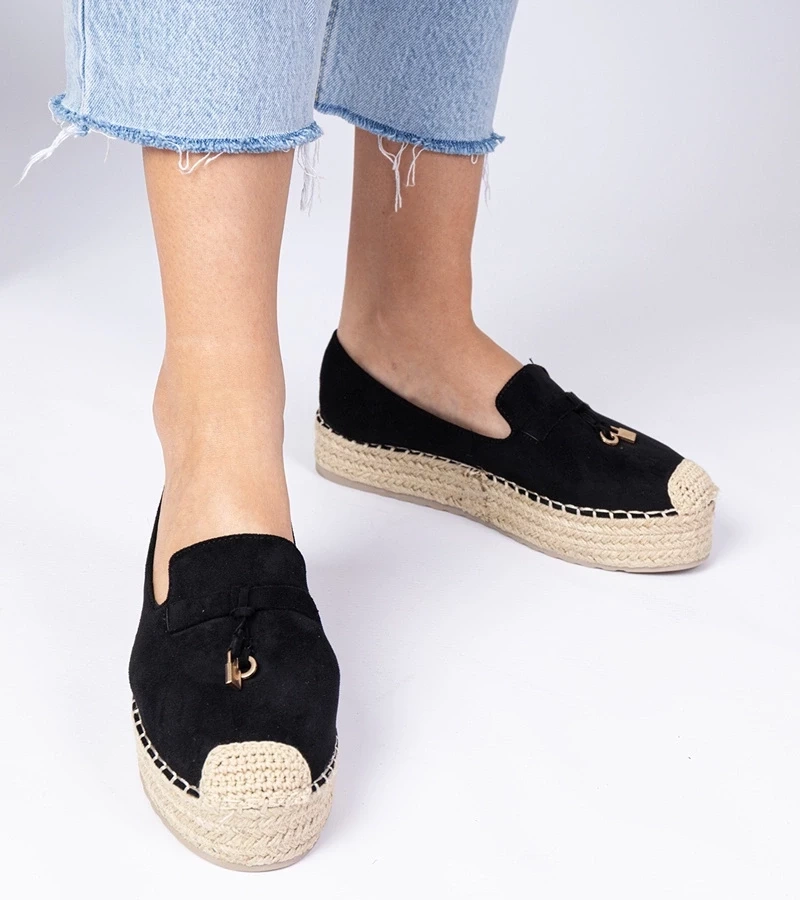 Gemre Espadrile negre cu talpă groasă Elviola