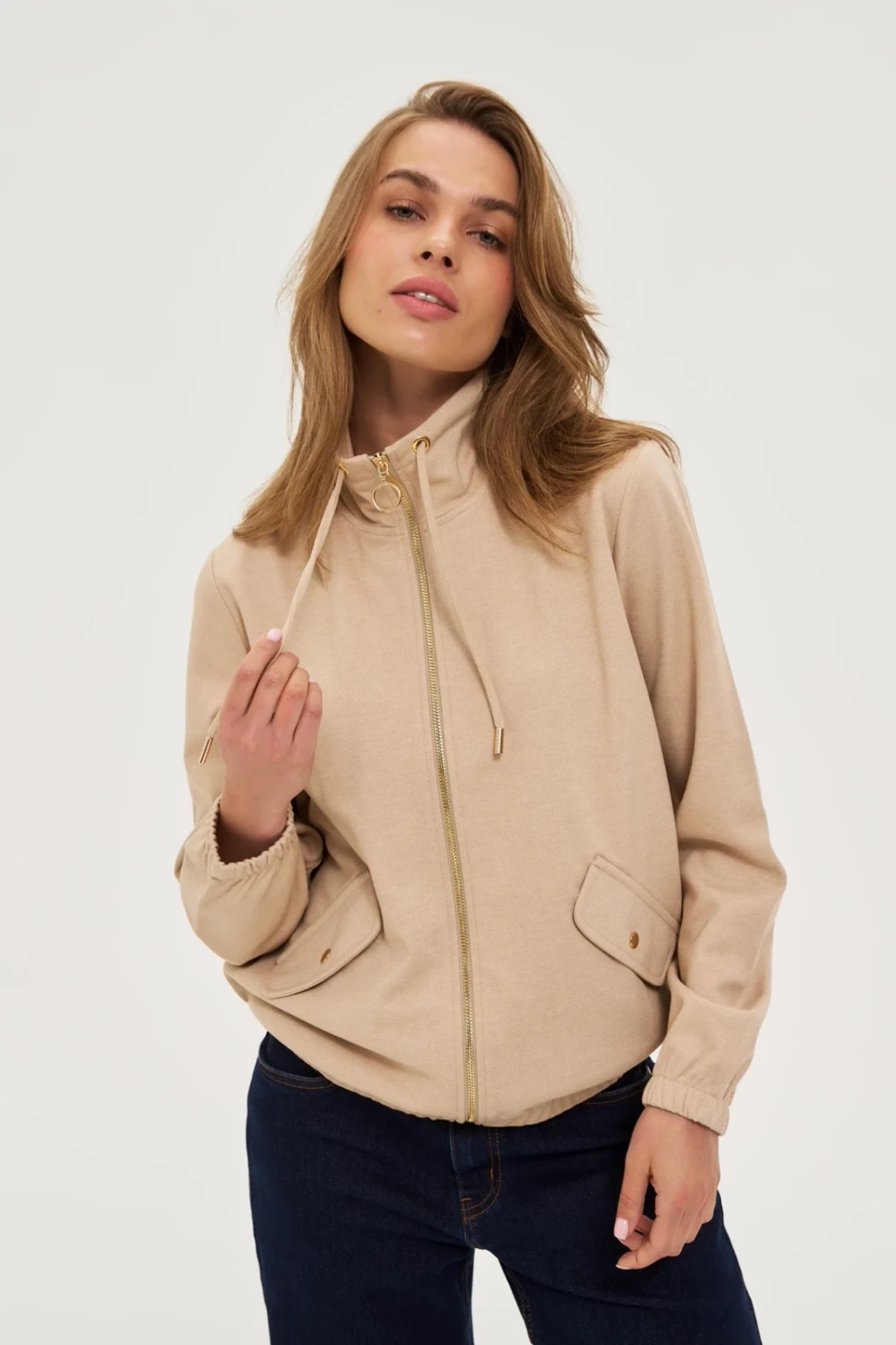 Marisse WOMENS SWEATSHIRT Z-BL-4811 BEIGE