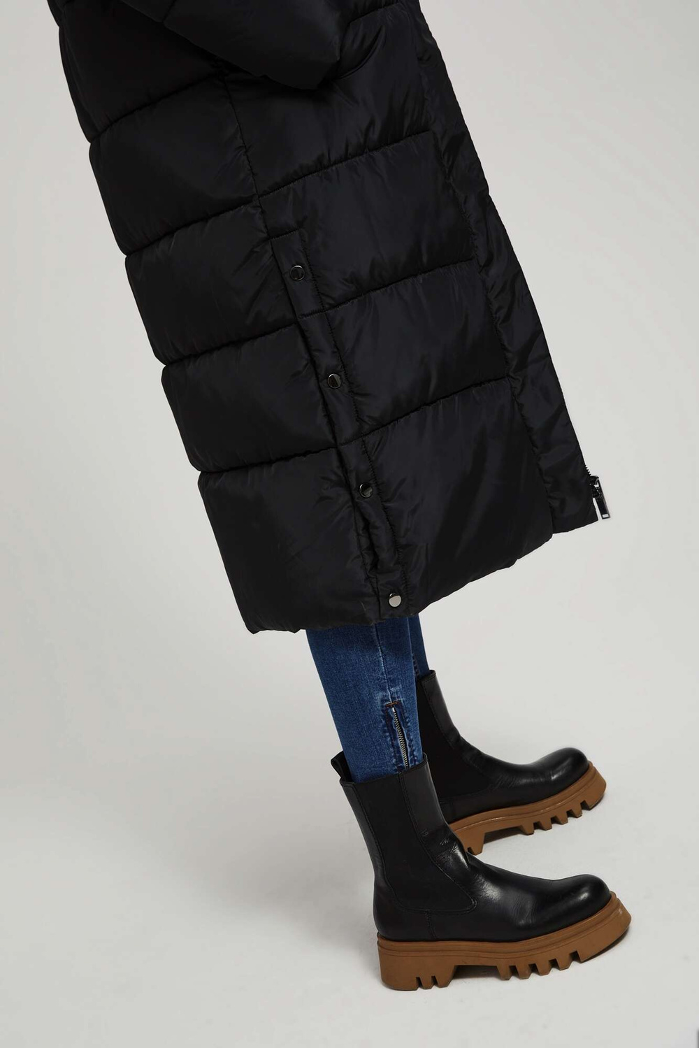 Marisse Quilted Hooded Jacket Black