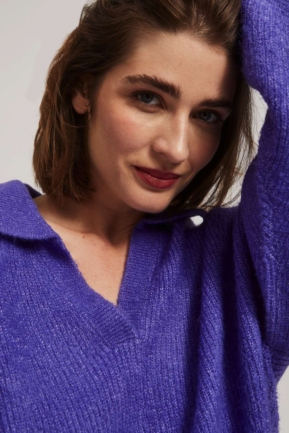 Marisse Purple V-Neck Sweater