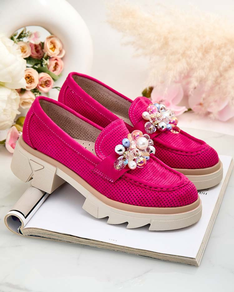 Resti Womens moccasins with colorful Glam crystals