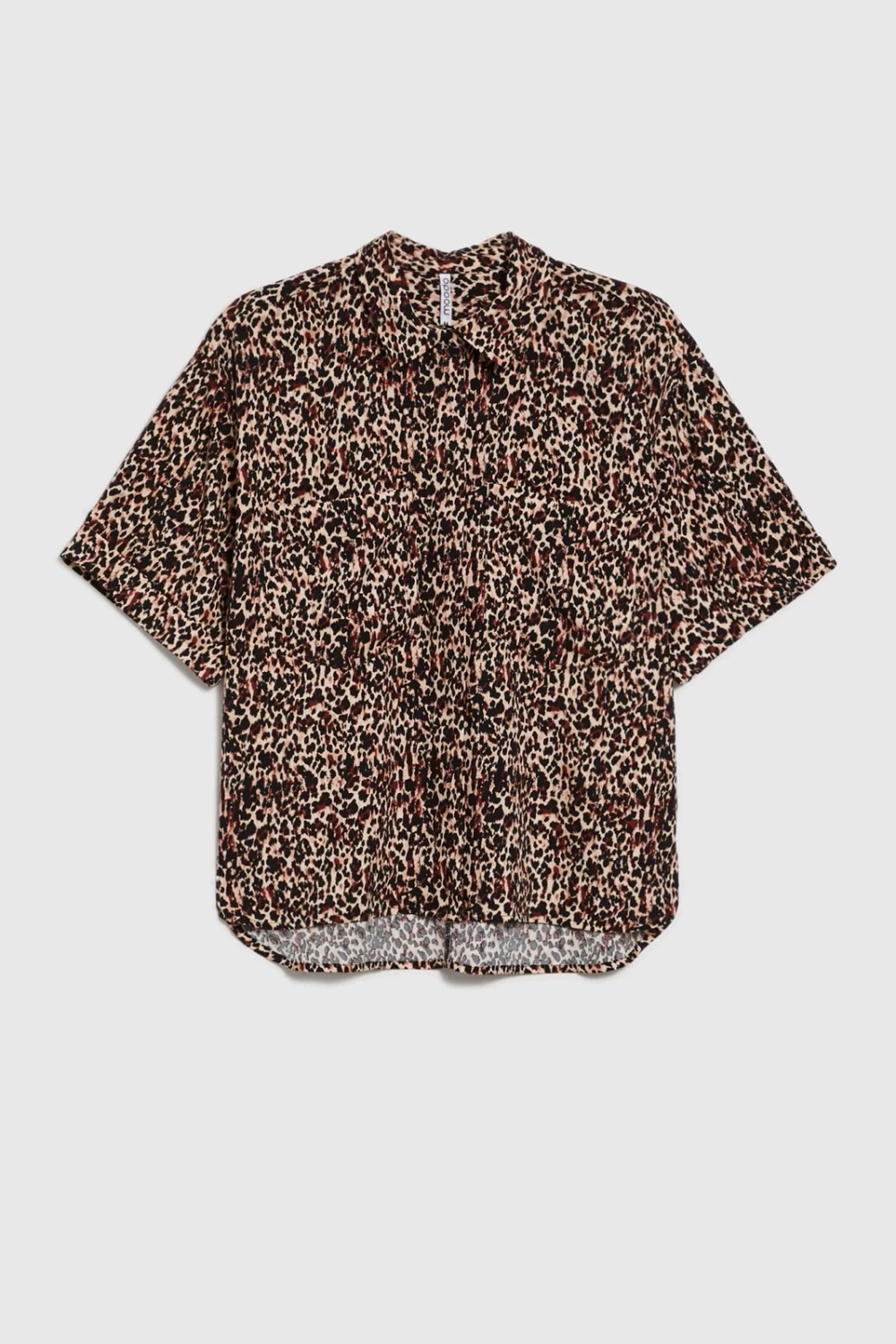 Marisse Viscose Leopard Print Shirt, Black