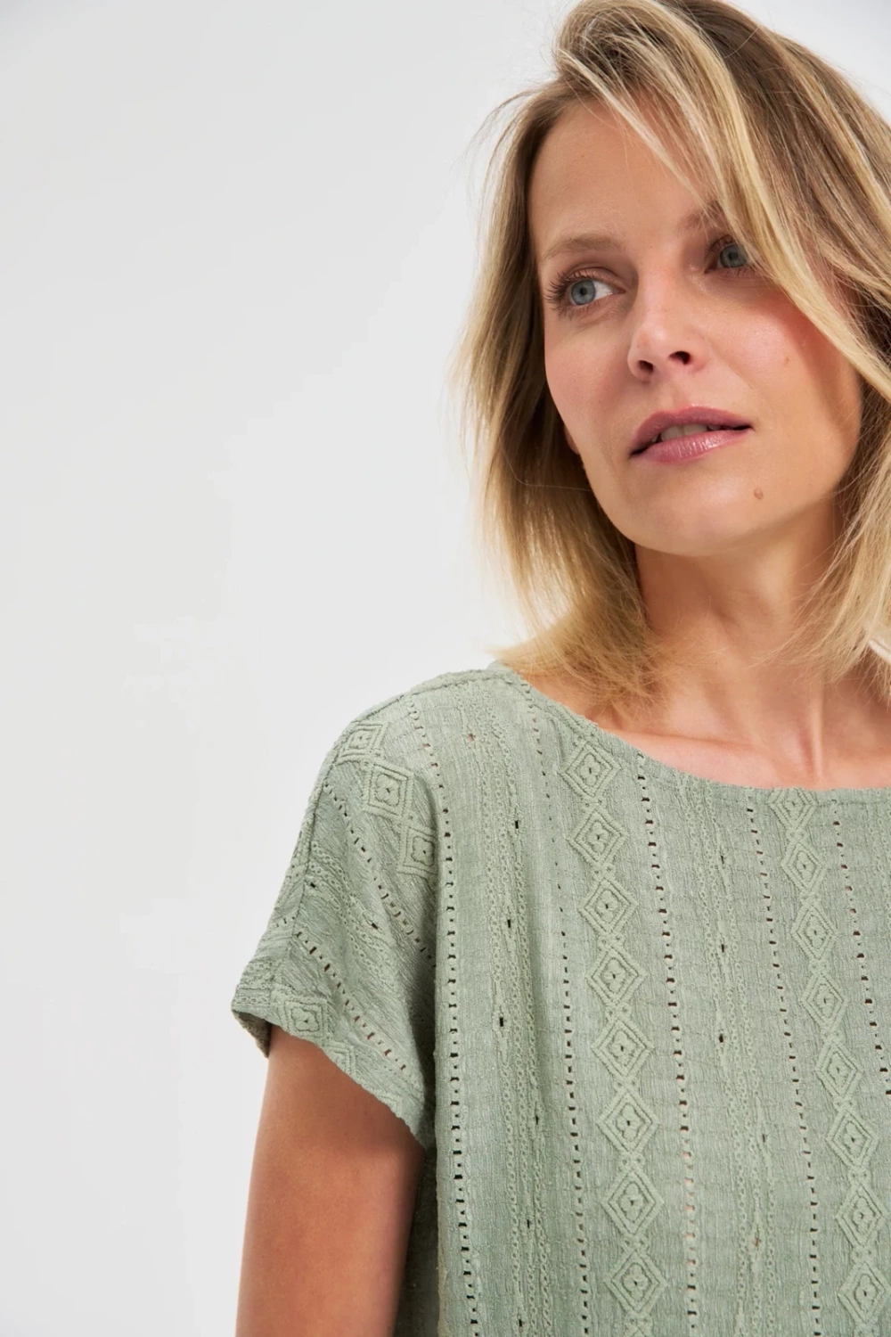 Marisse Olive Short-Sleeved Blouse