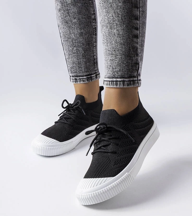 Gemre Pantofi de sport negri stretch Polaire