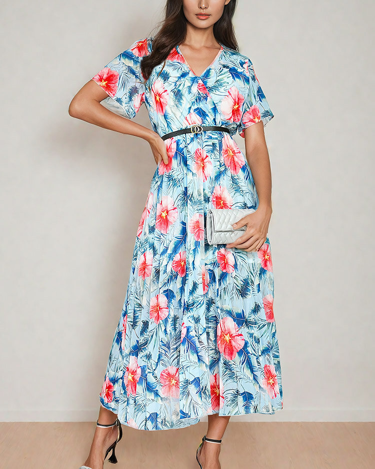 Resti Women's pleated floral midi dress