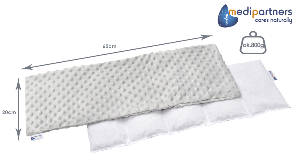 Medi Partners Thermophor with cherry seeds large 20x60 – 5 chambers Minky – Gray