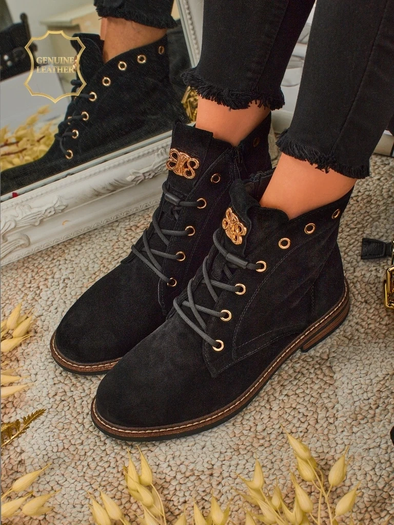 Resti Aurelia Romano Women&#039;s Suede Ankle Boots - Brown, with Fur