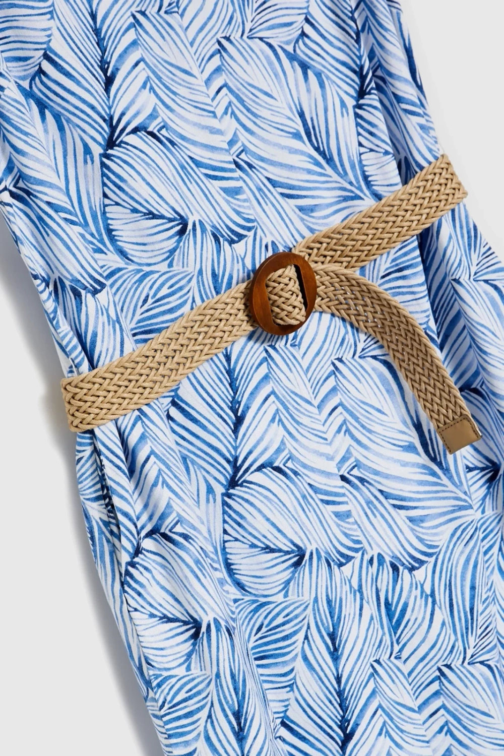 Marisse Blue Linen Dress With A Belt