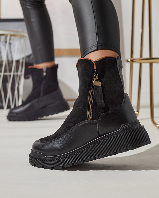 Resti Black women&#039;s flat-heeled boots Mefina- Footwear