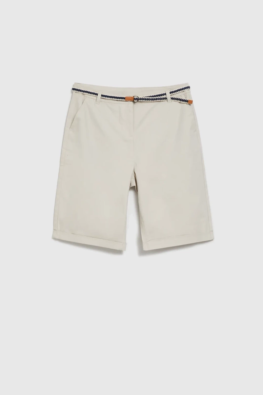 Marisse Beige Cotton Shorts With A Belt