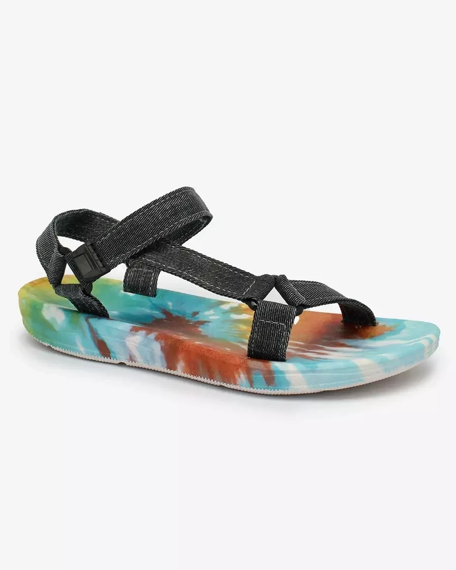 Resti Black women&#039;s sandals with colored sole Asottil