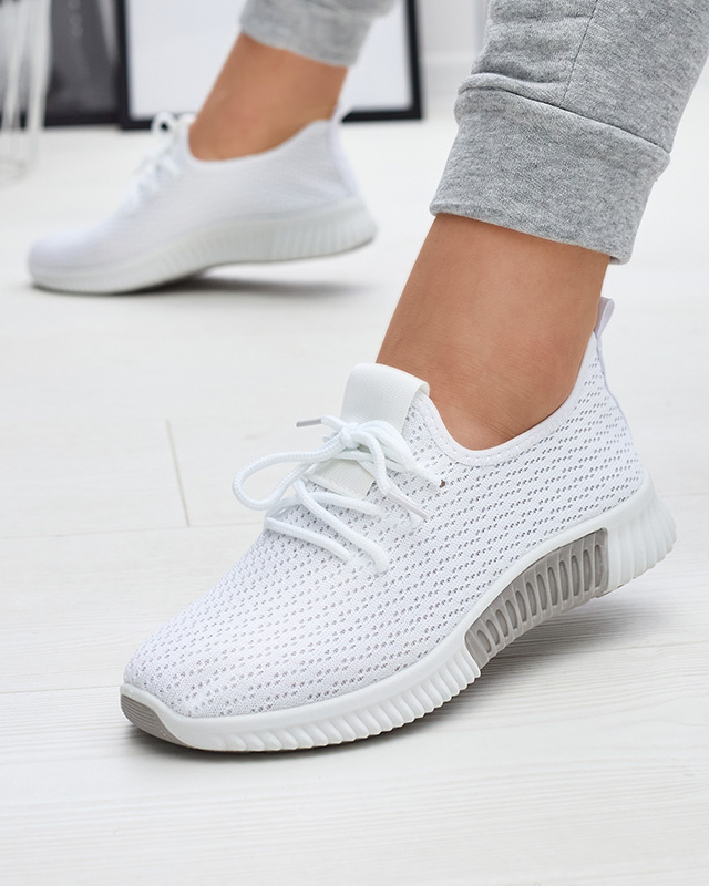 Resti White womens fabric sports shoes Vobbu- Footwear