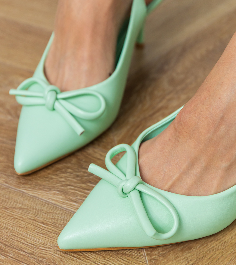 D/CEO Green low-heeled pumps with a bow Berlona