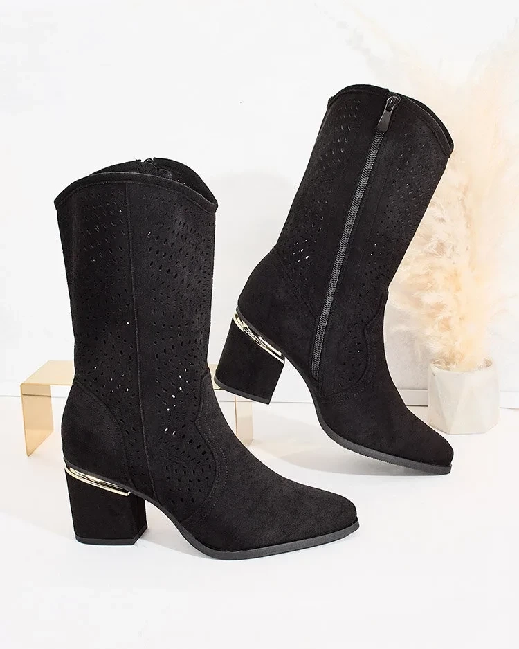 Resti Openwork low stiletto boots Hewir