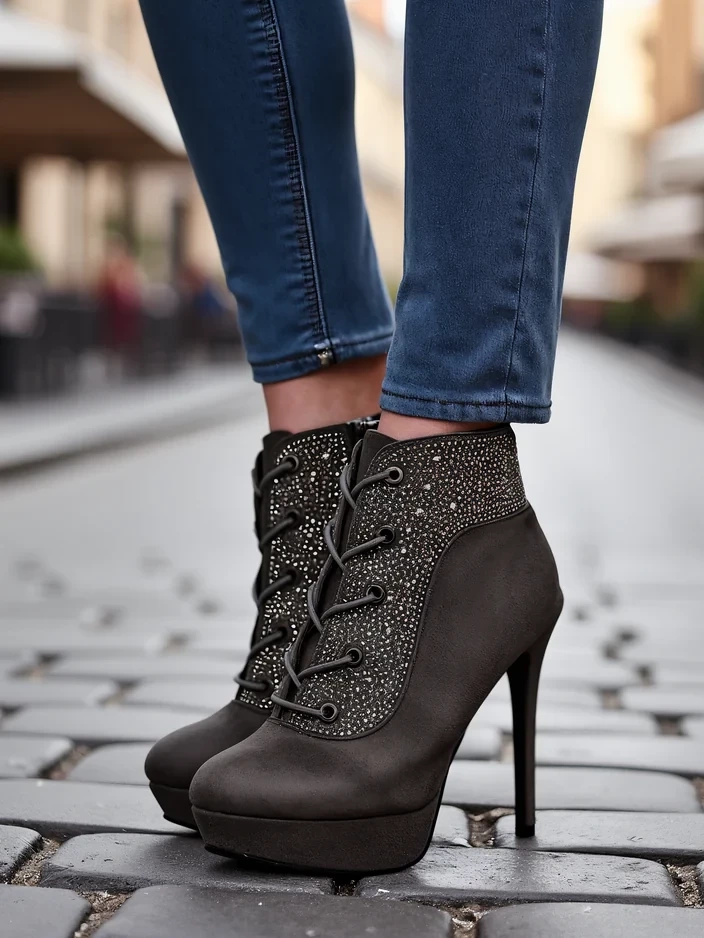 Resti Women's ankle boots with rhinestones Efelolo