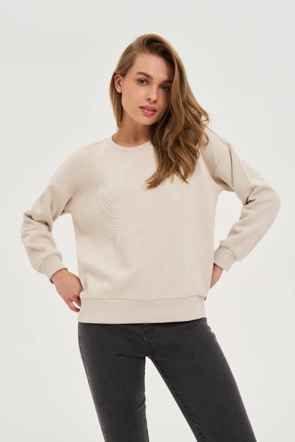 Marisse WOMEN&#039;S SWEATSHIRT Z-BL-4816 L.BEIGE