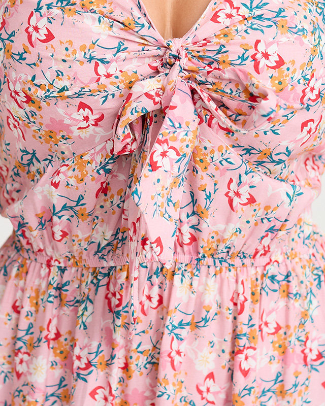 Resti Floral maxi dress with pink straps for women- Clothing