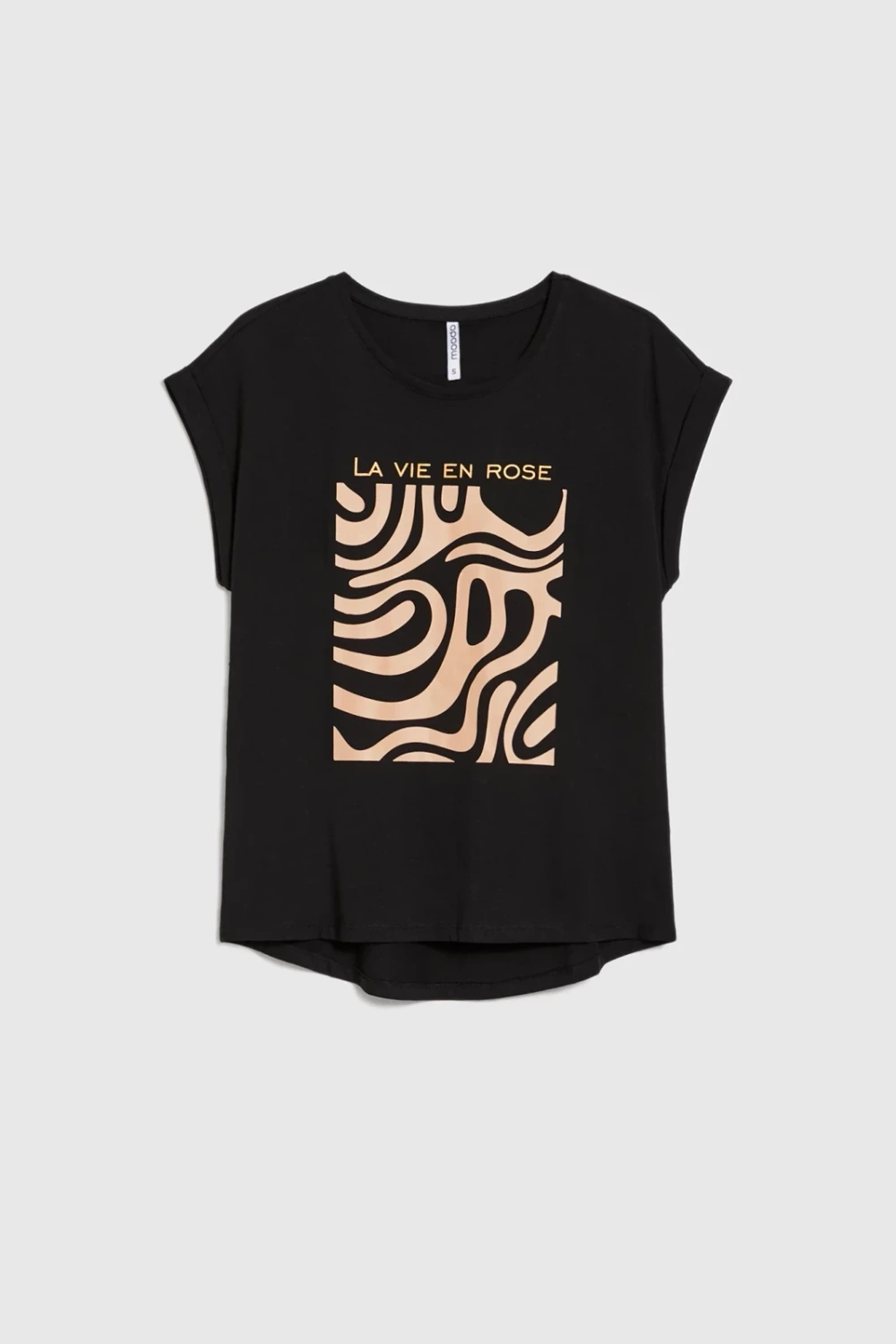 Marisse T-Shirt With A Geometric Print, Black