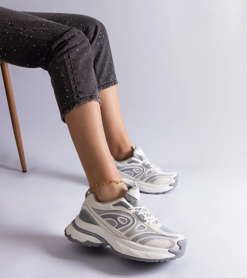 Gemre Pantofi sport gri pentru femei Limon