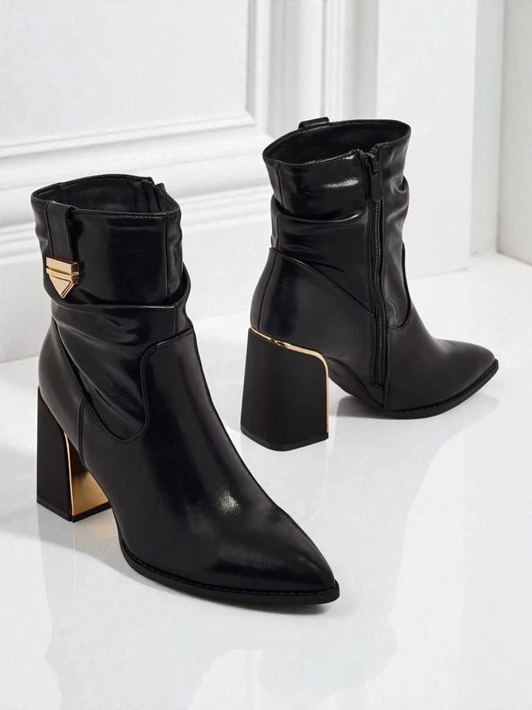 Resti Women's Eco-Leather Heeled Ankle Boots AshenPurl