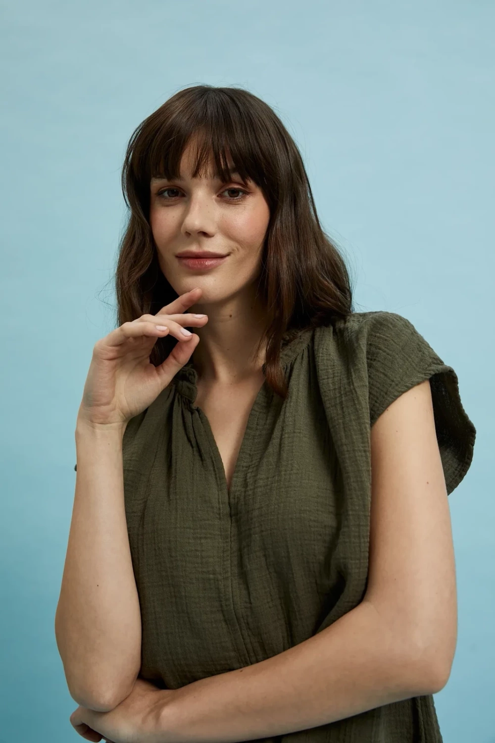 Marisse Women&#039;s Shirt L-Ko-4363 D.Olive