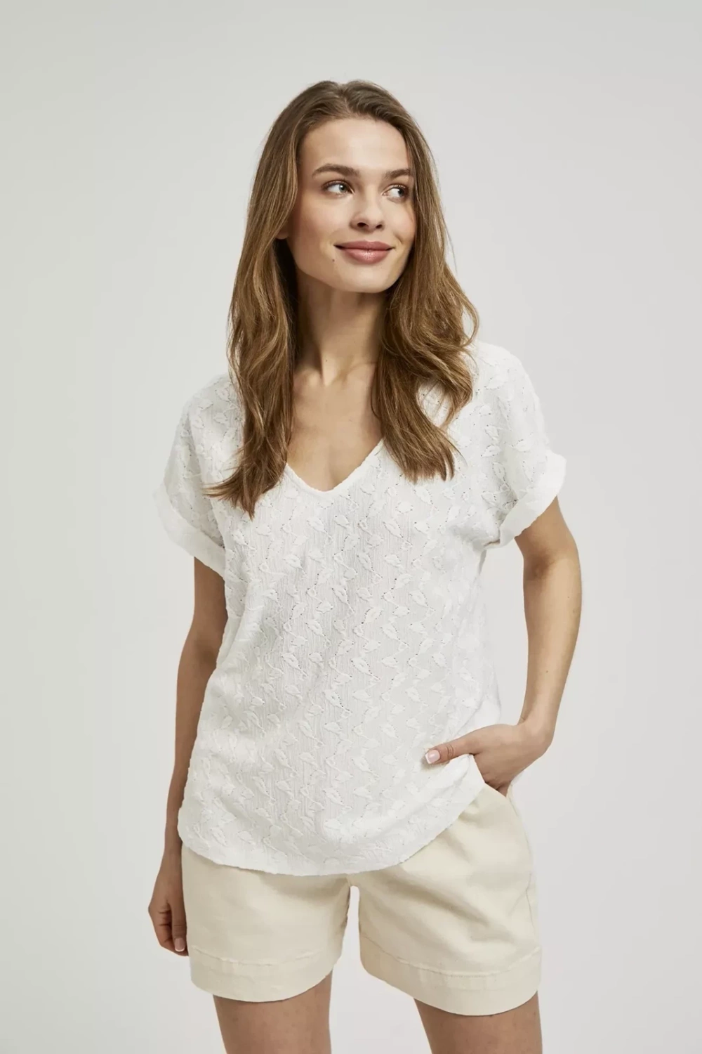 Women's T-shirt MOODO - ecru white