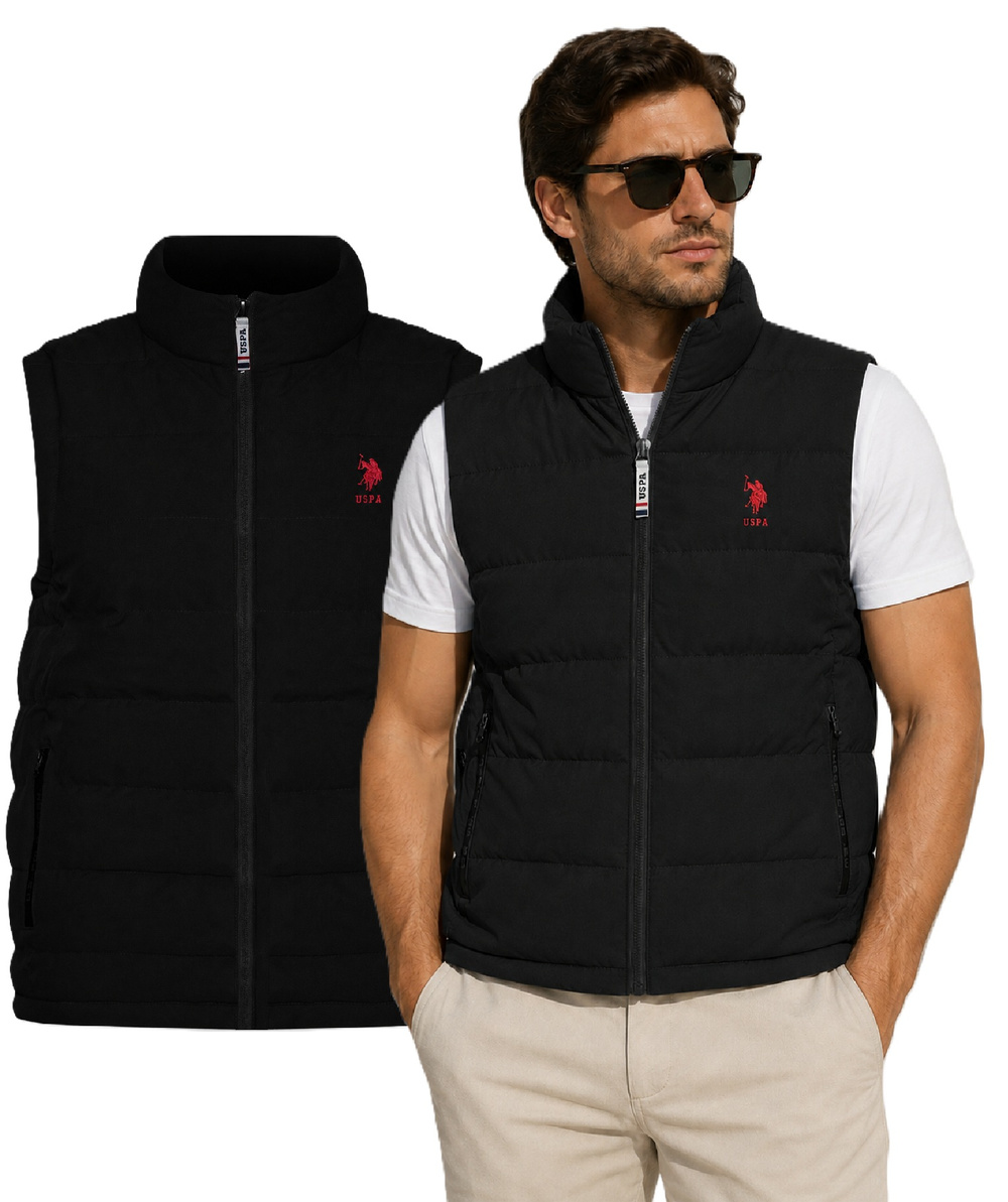 Мъжки елек US Polo Assn. черно/бяло