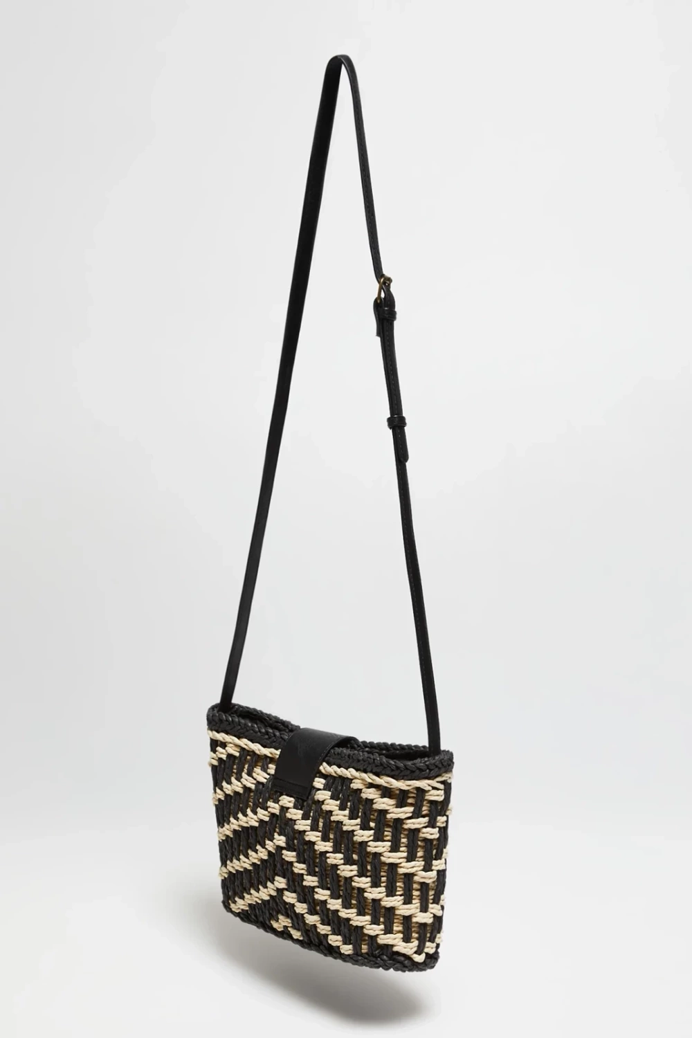 Marisse Black Straw Handbag