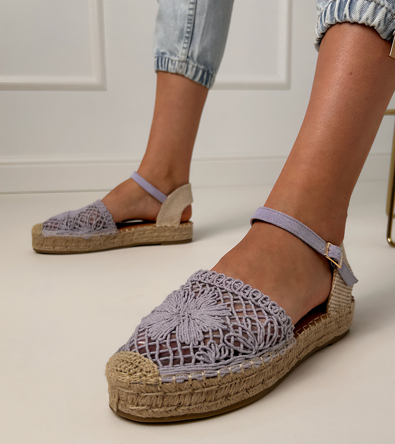 Gemre Sandale espadrile violet perforate Santos