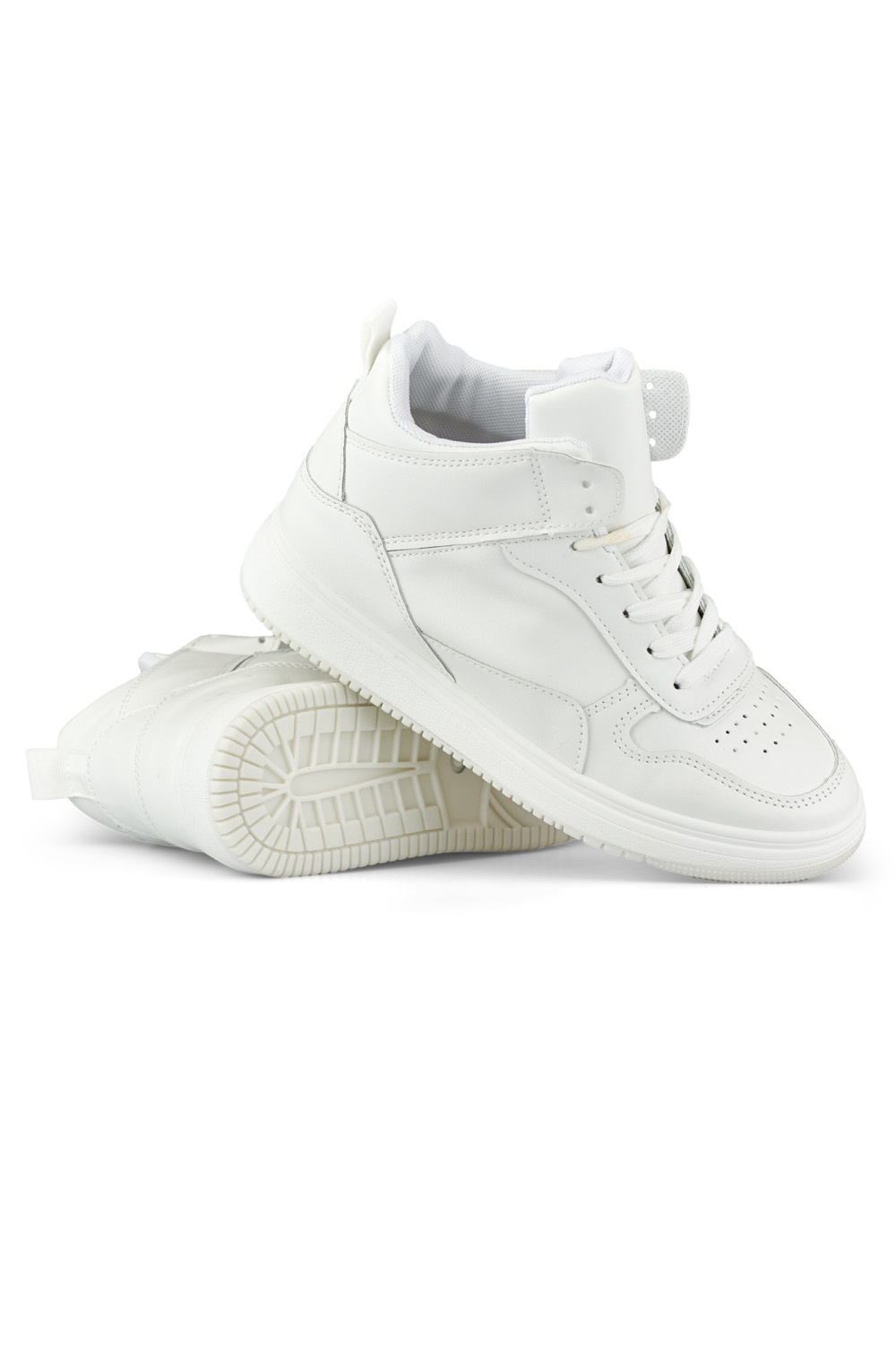 primohurt Białe sneakersy damskie nad kostkę