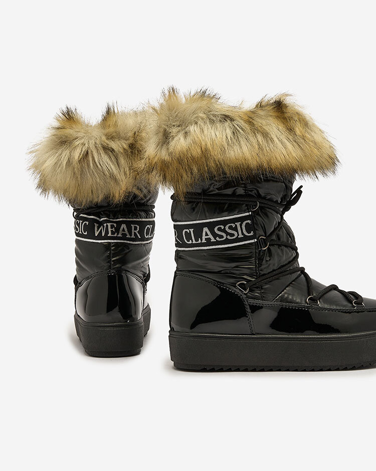 Resti Black slip-on boots a&#039;la snow boots for women Gomllo