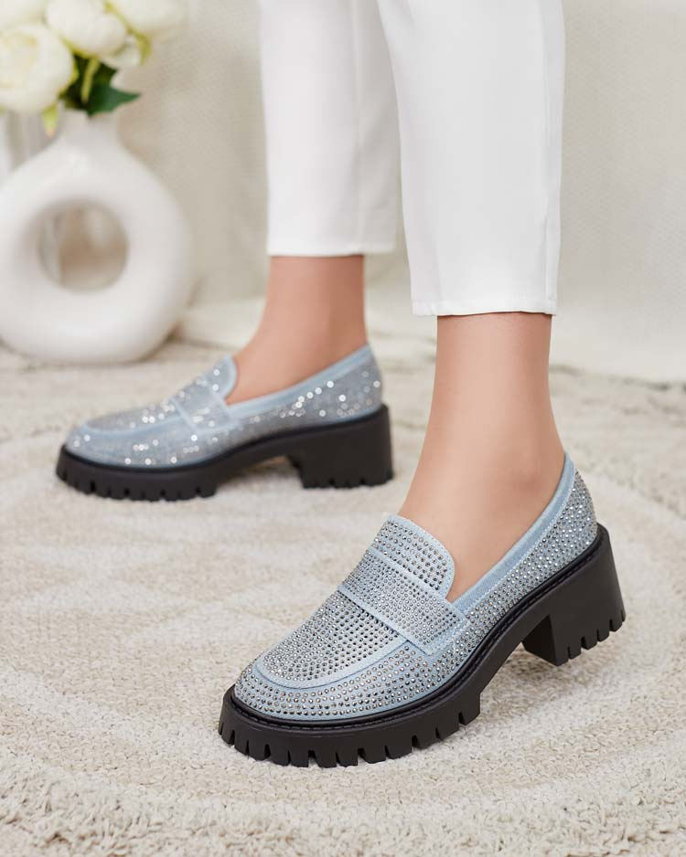 Resti Women's moccasins with zircons Epolls