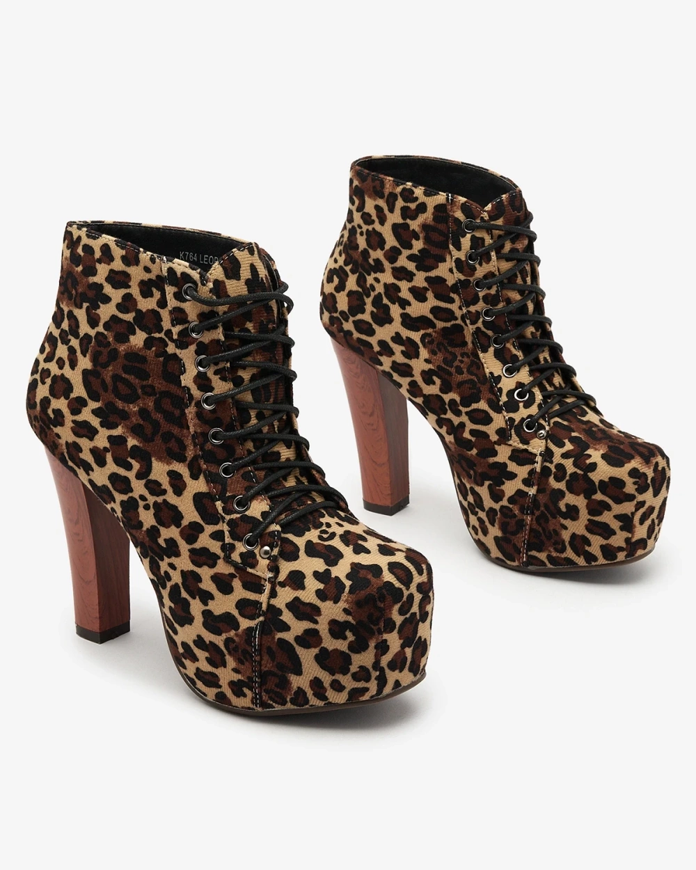 Resti Beige women&#039;s high stiletto boots in leopard print Seficone
