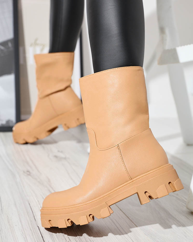 Resti Women&#039;s slip-on ankle boots with camel Mekira insulation - Footwear