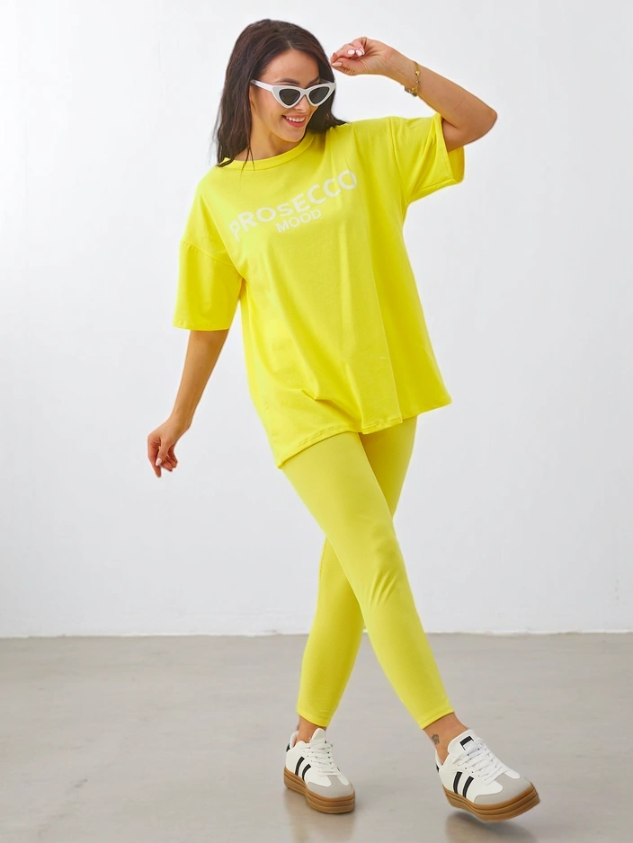 Resti Cotton women's set with short sleeves and leggings
