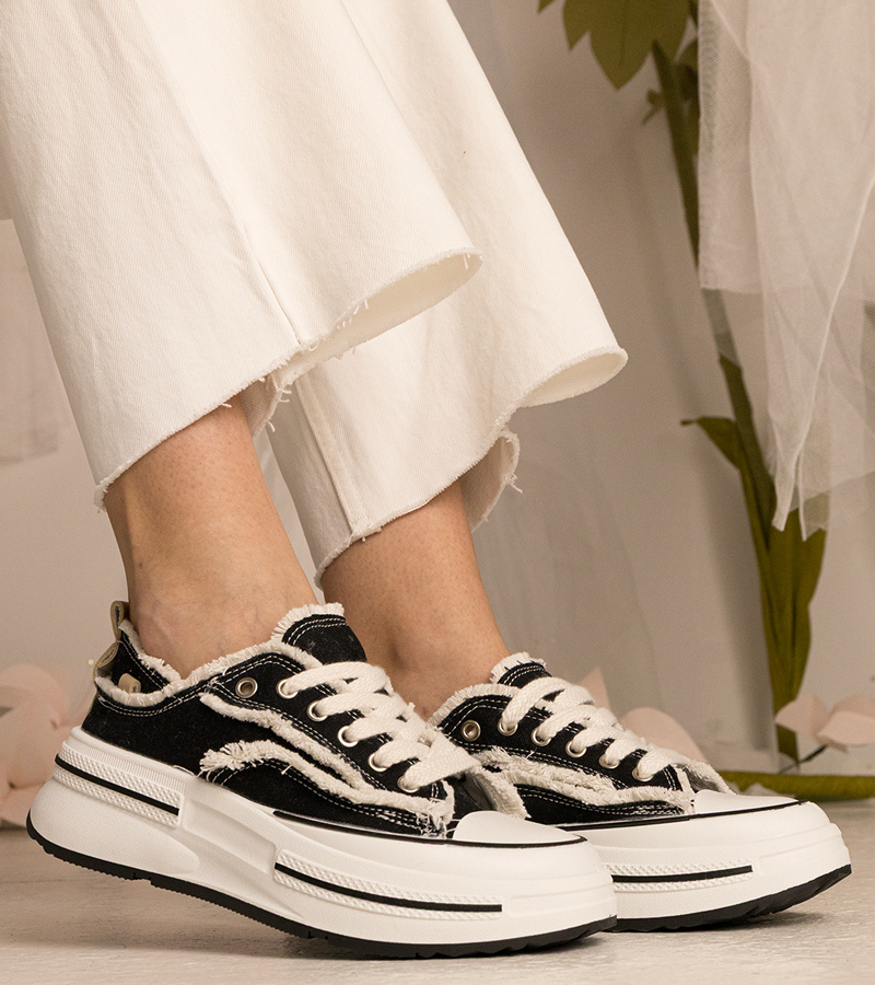 Gemre Adidași negri de damă cu talpă înaltă Kallara