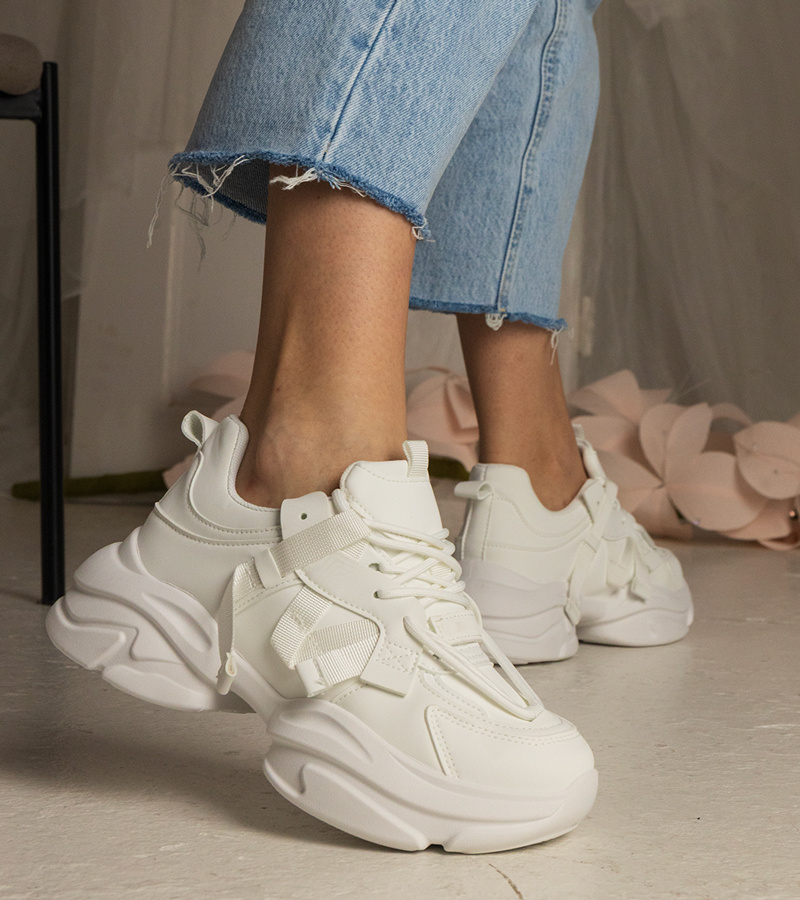 Gemre Adidași albi de damă masivi sportivi Zarina