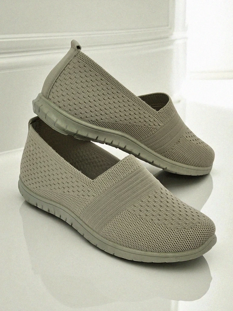 Resti Gaia Verde Women&#039;s Moccasins – Comfortable Green Fabric Flat Shoes