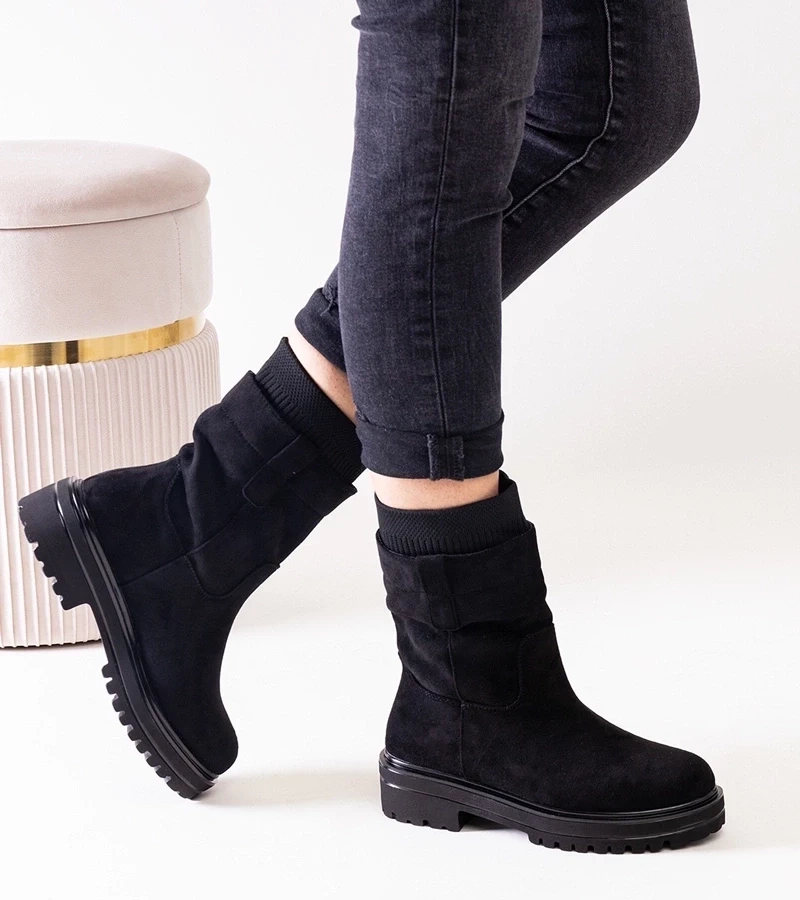 Gemre Botine negre cu șosetă Ralia.