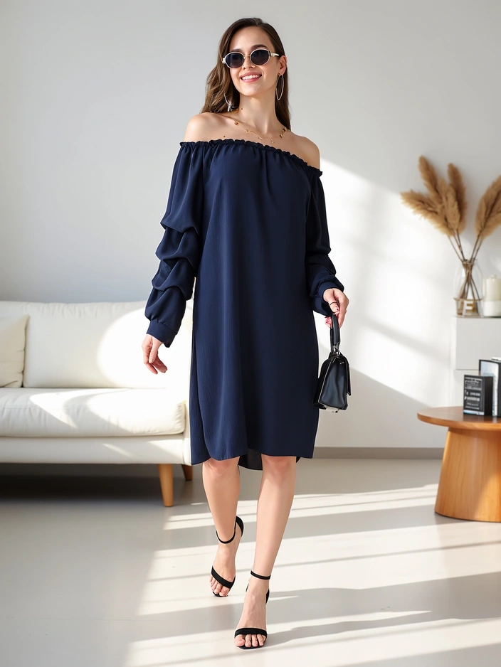 Resti Smooth women's dress a'la Spanish with ruffles