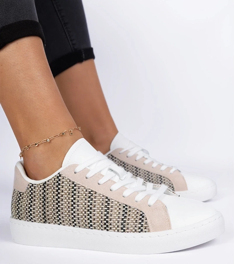 Gemre Adidași bej pentru femei din material Bellisio