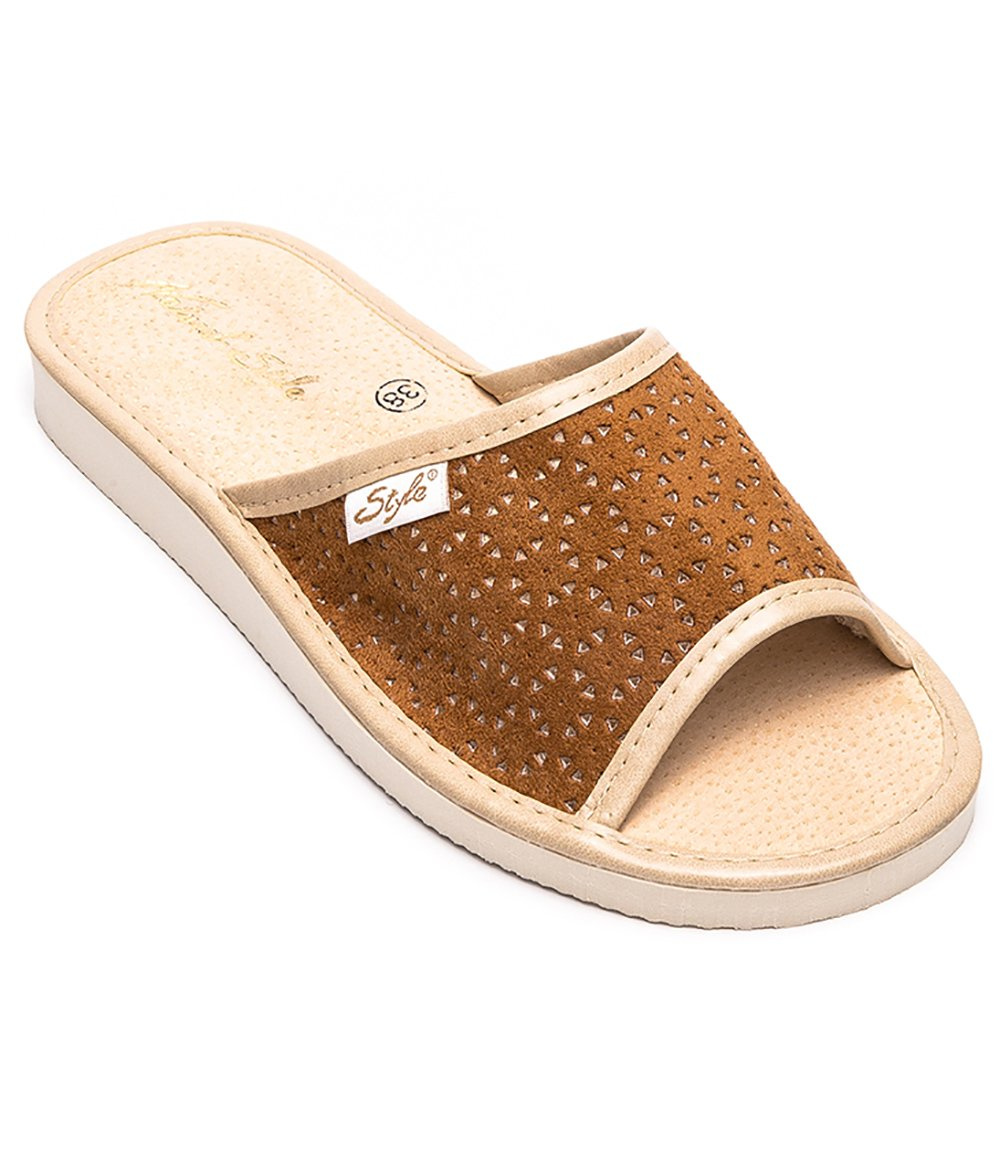 Dámske papuče Natural Style NS-116 hnedo-béžové