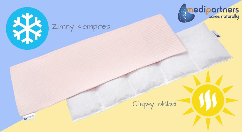 Medi Partners Thermophor with cherry seeds large 20x60 – 5 chambers Waffle – Light pink