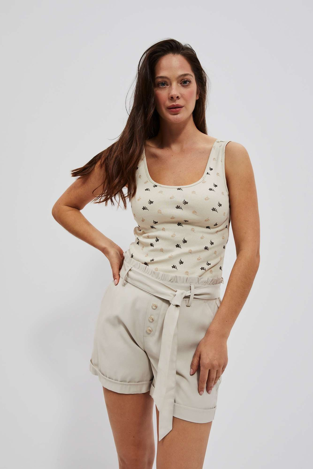 WOMEN'S TOP L-TS-4082 L.Beige