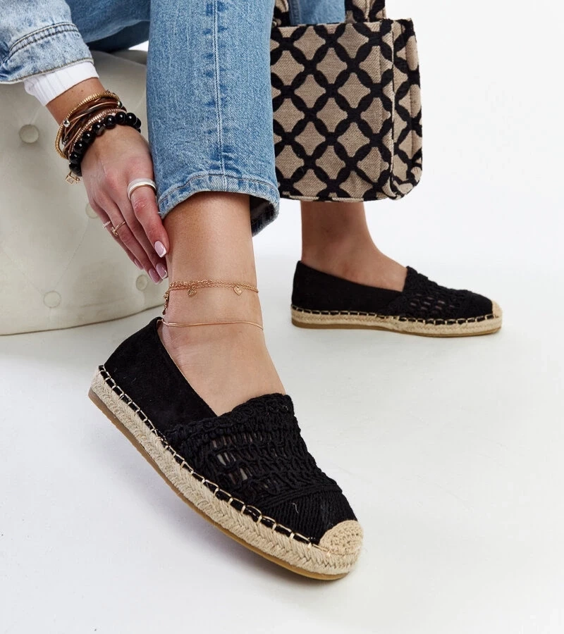 Gemre Espadrile negre perforate Gordana