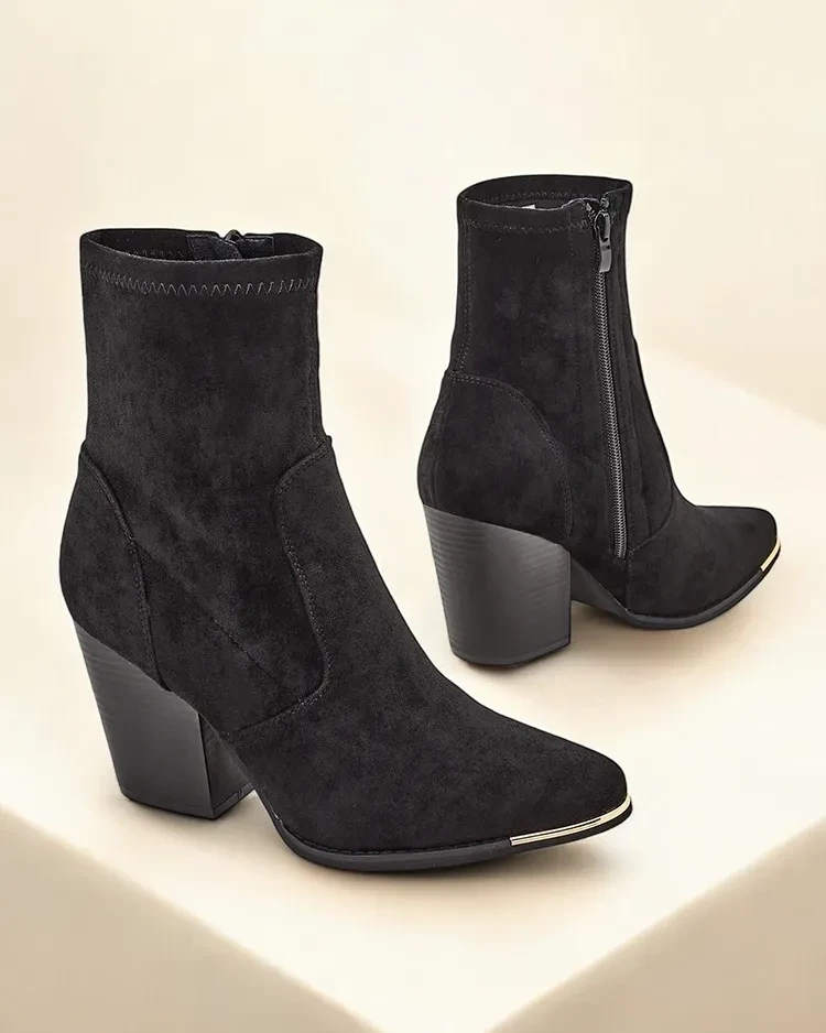 Resti Eko-suede women&#039;s boots on a stiletto heel Gris