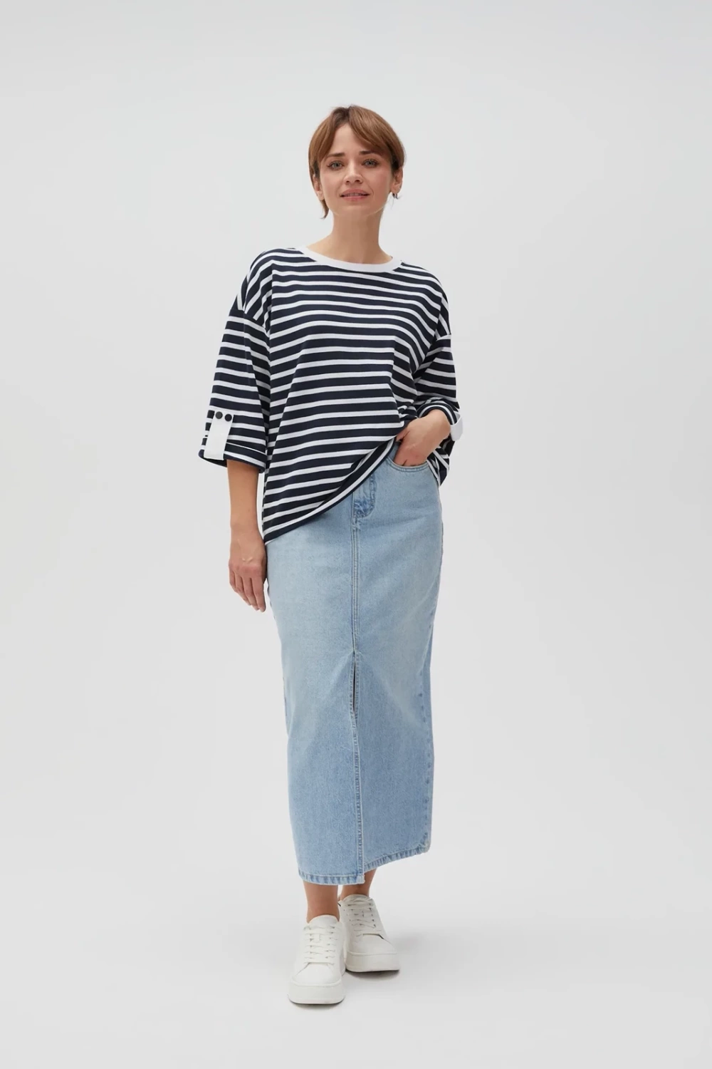 Marisse Women&#039;s Sweatshirt L-Bl-4607 Navy