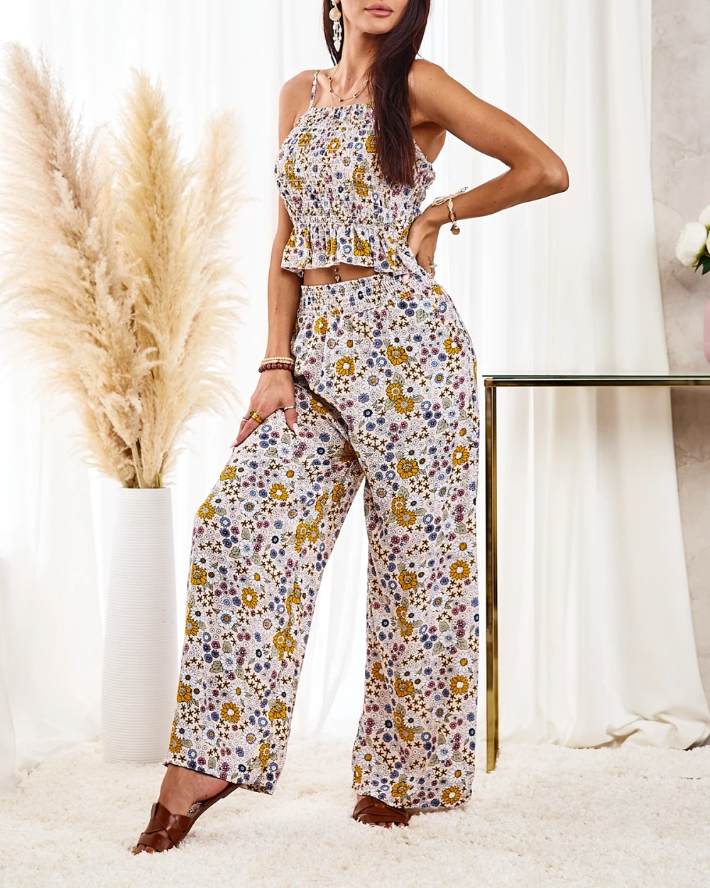 Resti Patterned women's set in beige